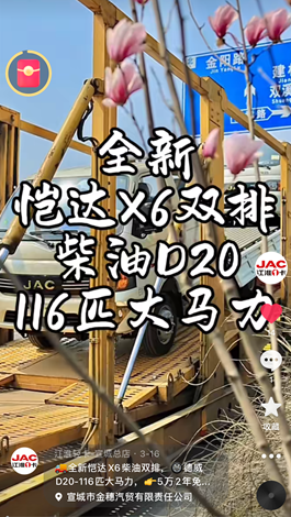 全新愷達(dá)X6柴油雙排，德威D20-116匹大馬力。